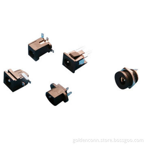 DC power jack connector, 180 DIP type, 2.0 ID, 6.3 OD, 5A/24V